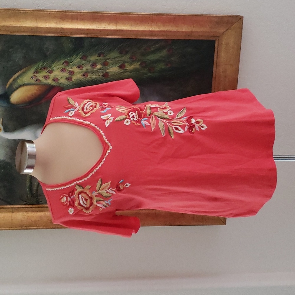 CAITE | Orange Floral Top